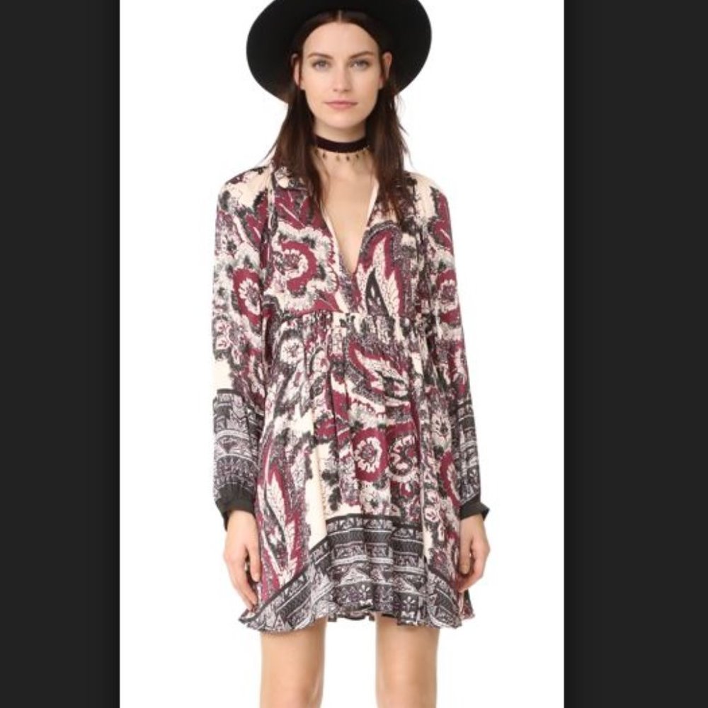 Free People Long Sleeve Say You Love Me Minidress